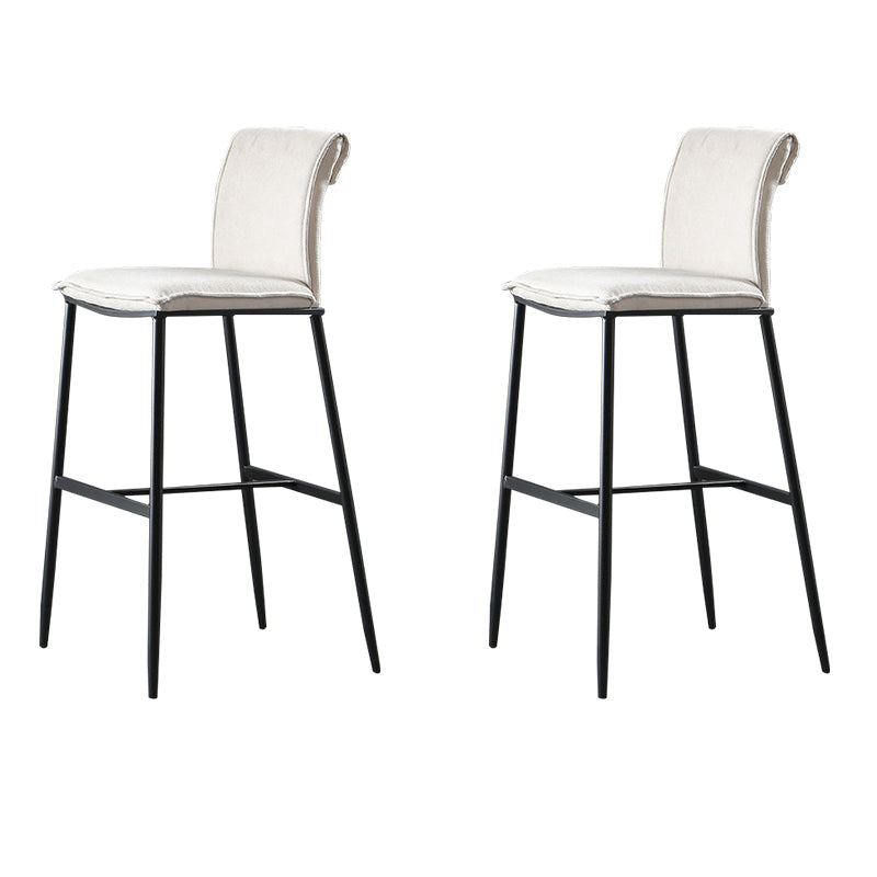 Contemporary Upholstered Counter Stool Low Back Bar Stool with Footrest