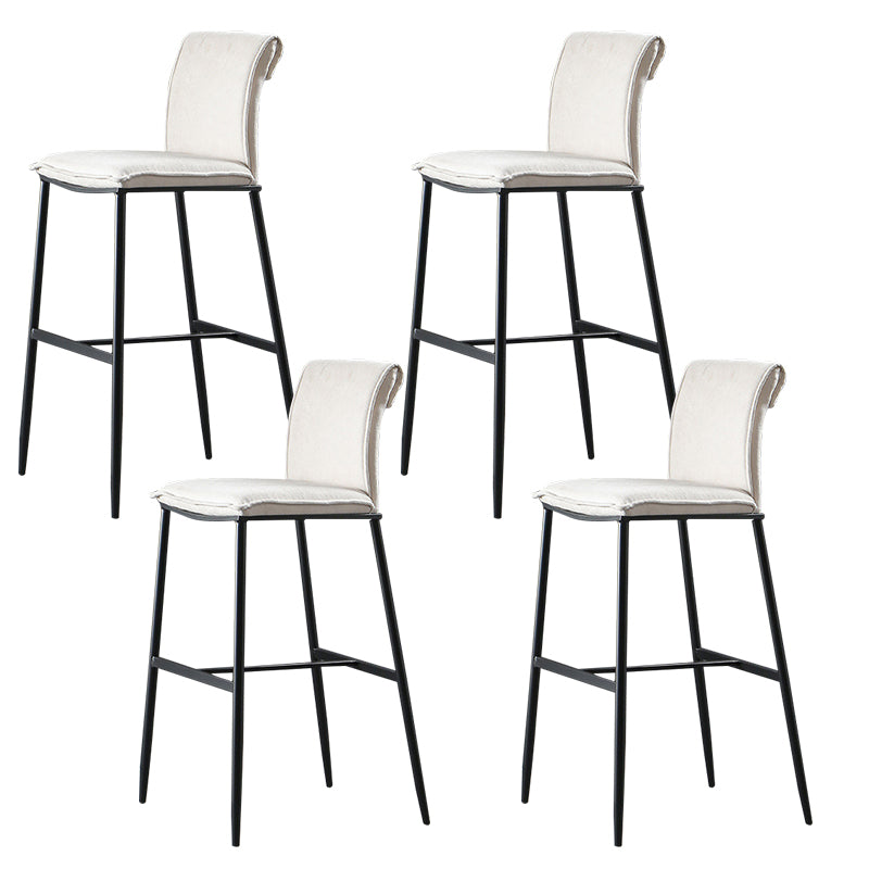 Contemporary Upholstered Counter Stool Low Back Bar Stool with Footrest