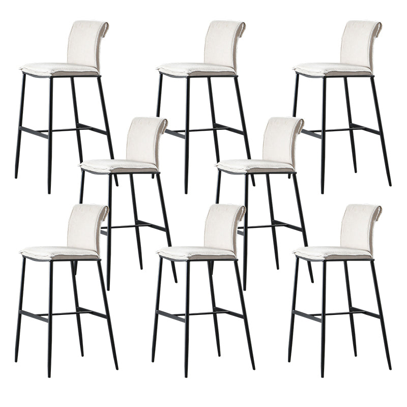 Contemporary Upholstered Counter Stool Low Back Bar Stool with Footrest