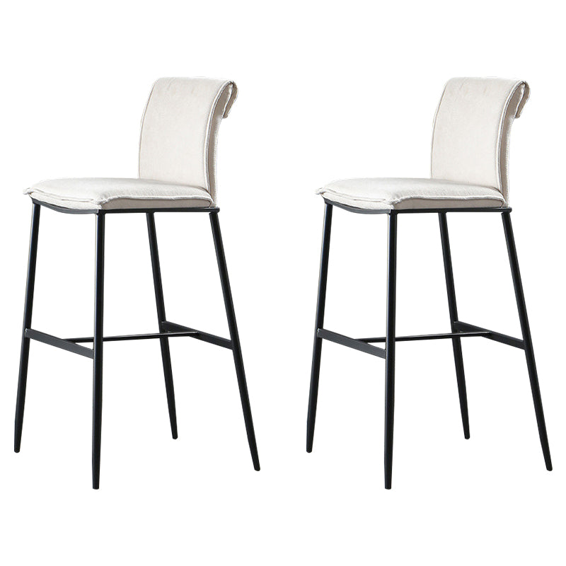 Contemporary Upholstered Counter Stool Low Back Bar Stool with Footrest