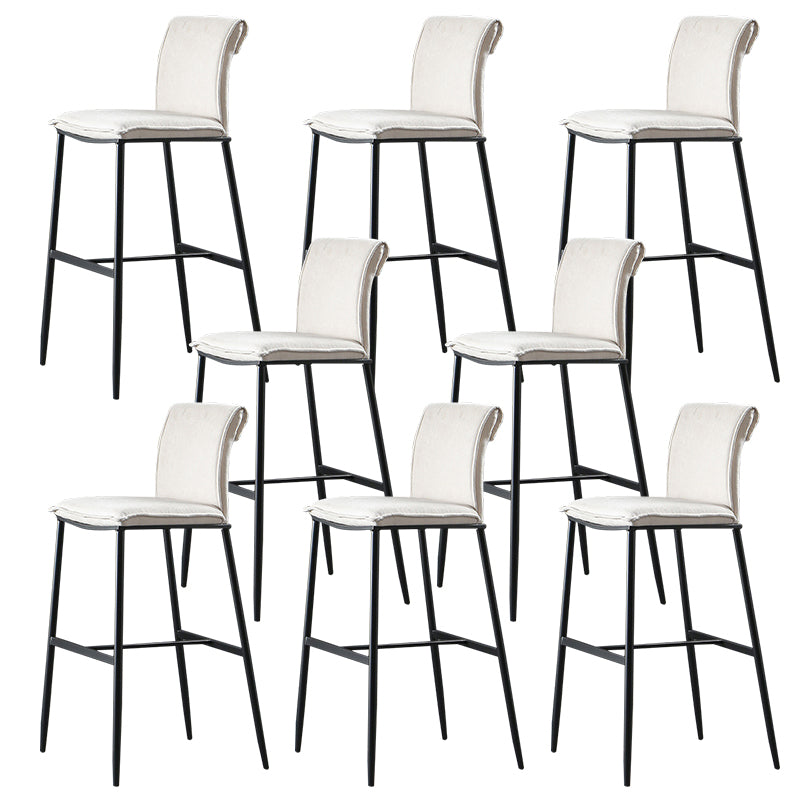 Contemporary Upholstered Counter Stool Low Back Bar Stool with Footrest
