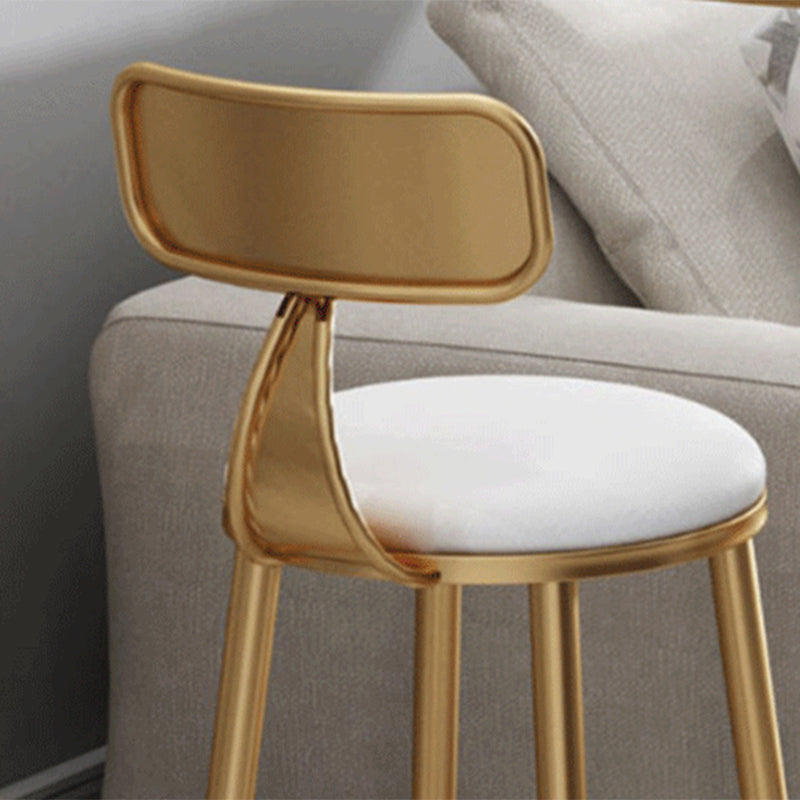 Glam Upholstered Counter Stool Low Back Stool with Gold Frame