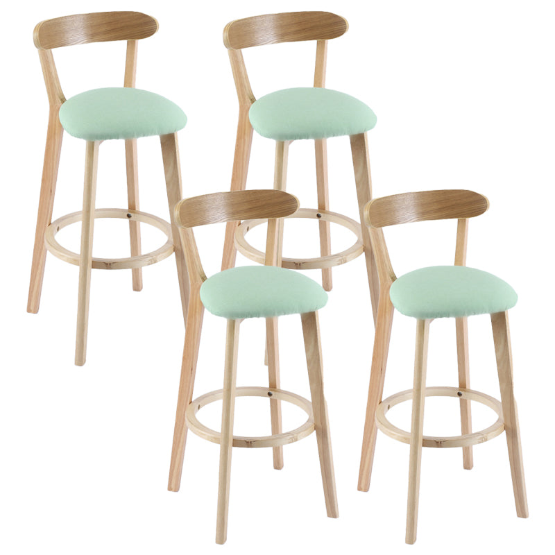 Contemporary Wooden Counter Height Stools Cushion Bar Stool for Indoor