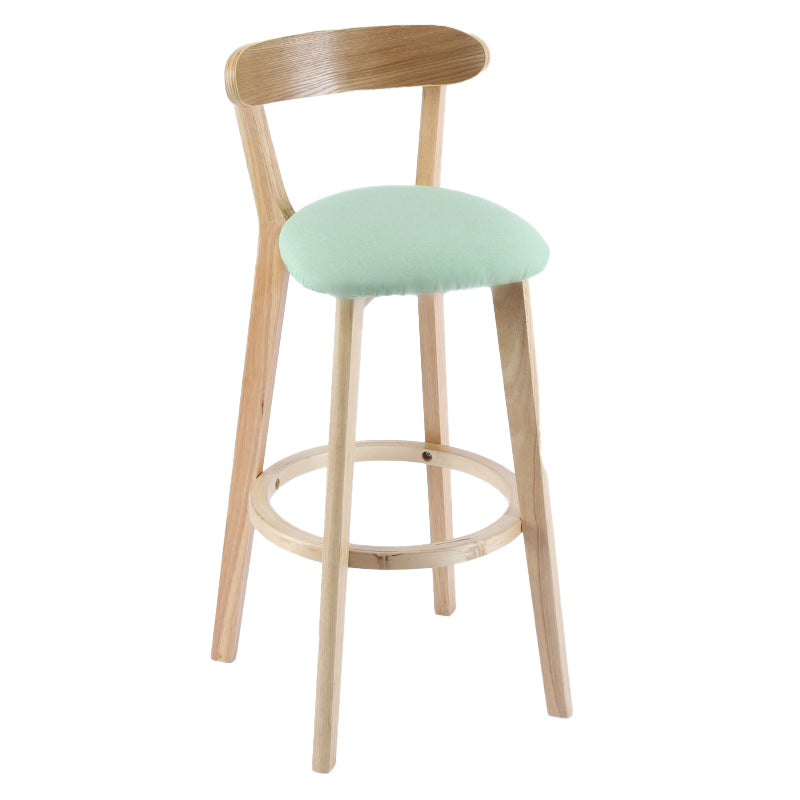 Contemporary Wooden Counter Height Stools Cushion Bar Stool for Indoor