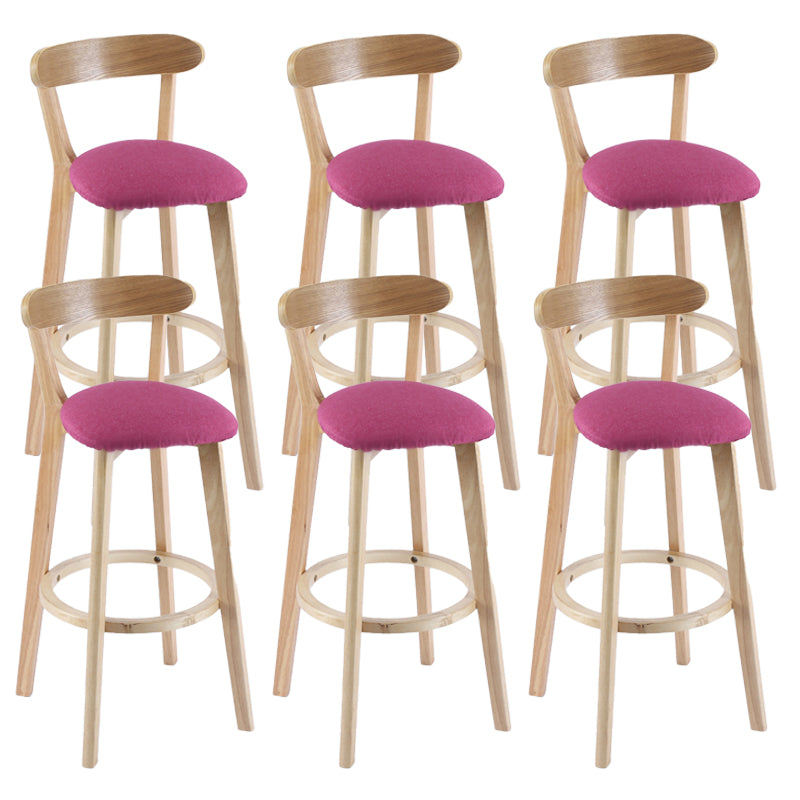 Contemporary Wooden Counter Height Stools Cushion Bar Stool for Indoor