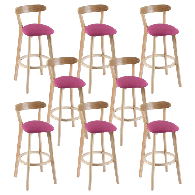 Contemporary Wooden Counter Height Stools Cushion Bar Stool for Indoor