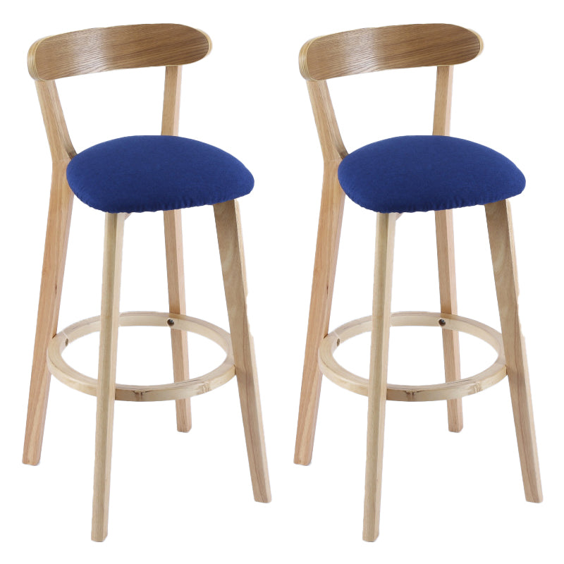 Contemporary Wooden Counter Height Stools Cushion Bar Stool for Indoor