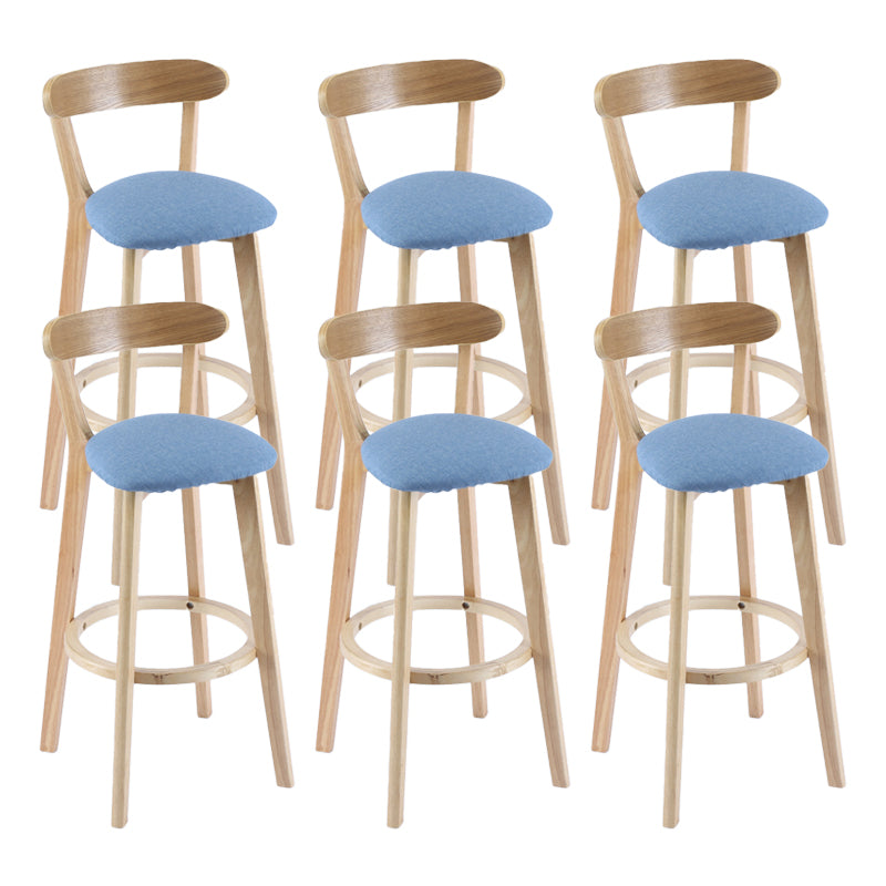 Contemporary Wooden Counter Height Stools Cushion Bar Stool for Indoor