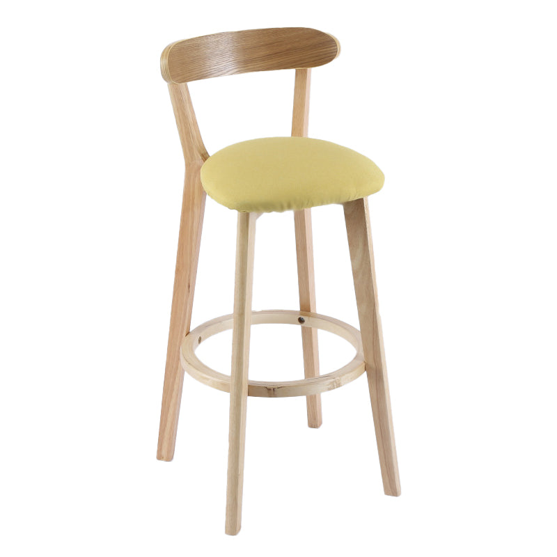 Contemporary Wooden Counter Height Stools Cushion Bar Stool for Indoor