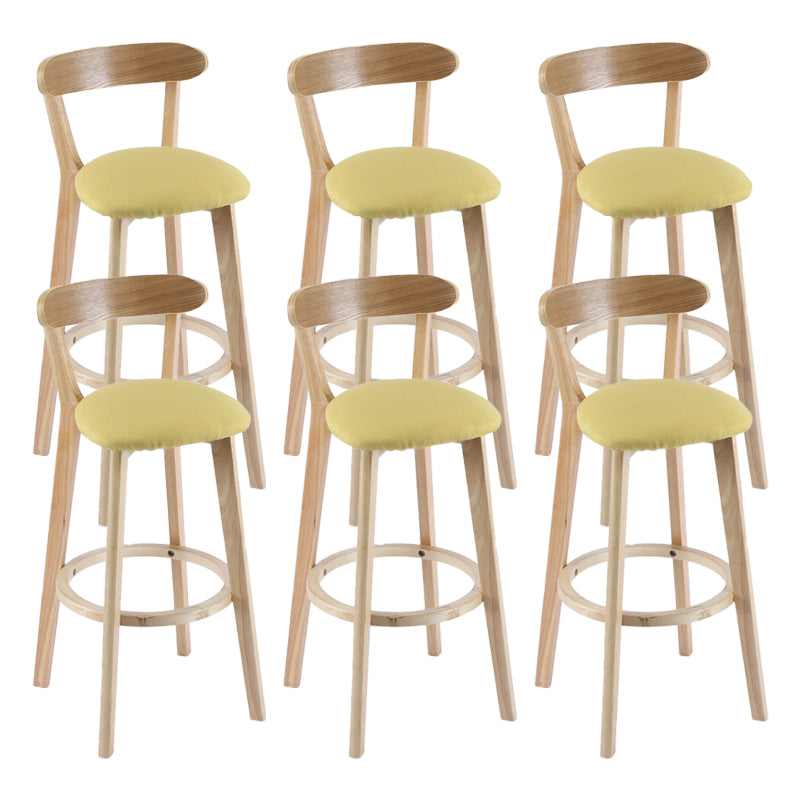 Contemporary Wooden Counter Height Stools Cushion Bar Stool for Indoor