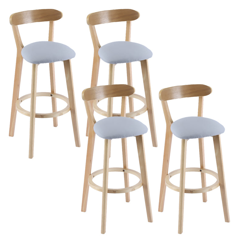 Contemporary Wooden Counter Height Stools Cushion Bar Stool for Indoor