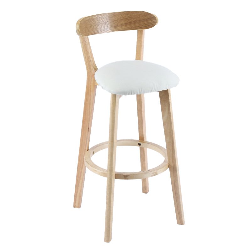 Contemporary Wooden Counter Height Stools Cushion Bar Stool for Indoor
