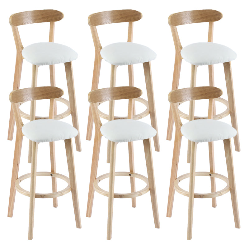 Contemporary Wooden Counter Height Stools Cushion Bar Stool for Indoor