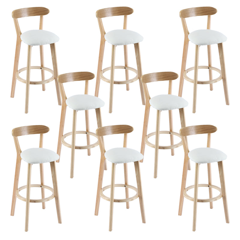 Contemporary Wooden Counter Height Stools Cushion Bar Stool for Indoor