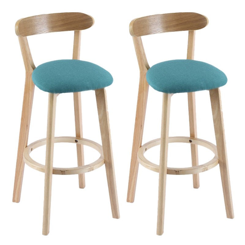 Contemporary Wooden Counter Height Stools Cushion Bar Stool for Indoor
