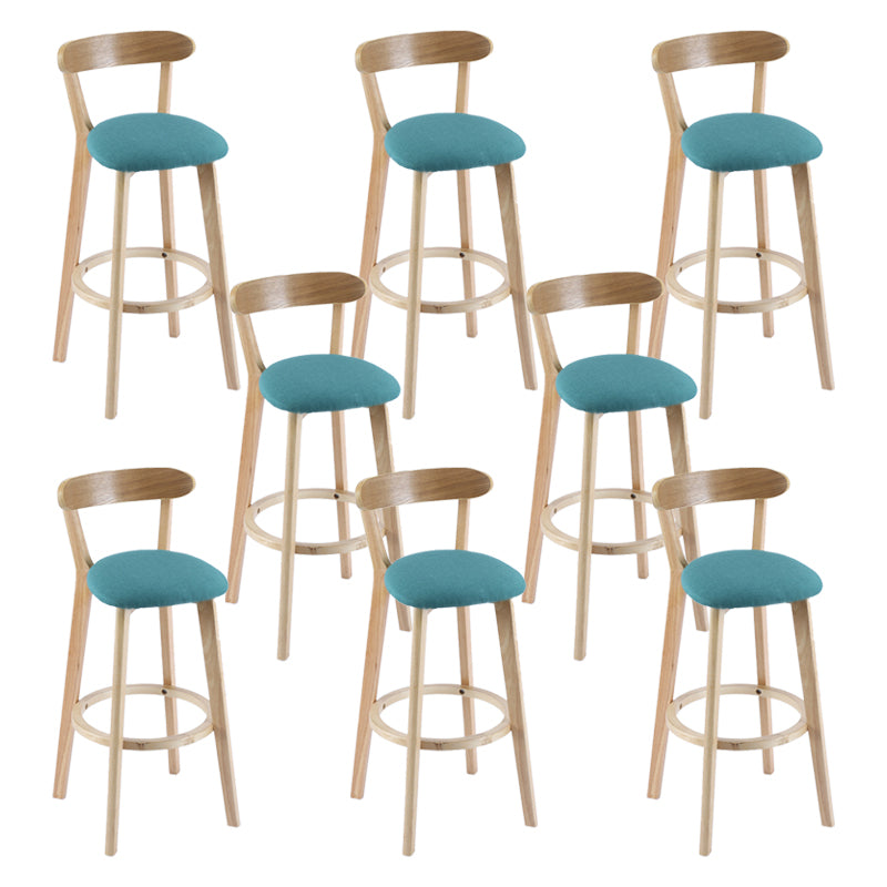 Contemporary Wooden Counter Height Stools Cushion Bar Stool for Indoor
