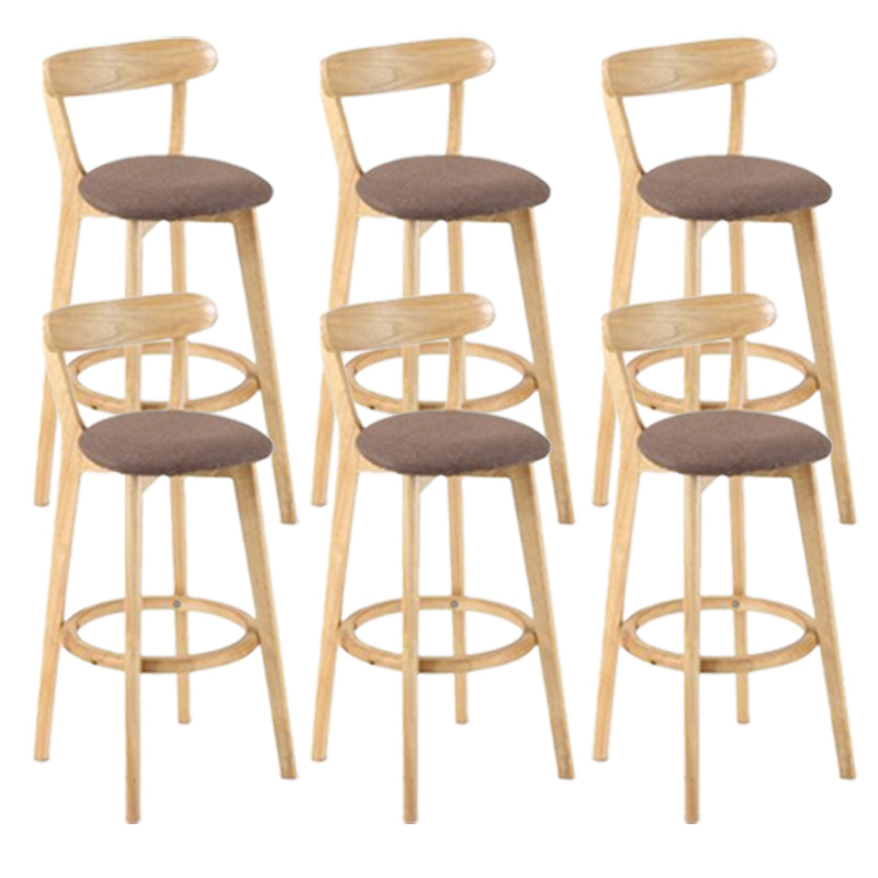 Contemporary Wooden Counter Height Stools Cushion Bar Stool for Indoor