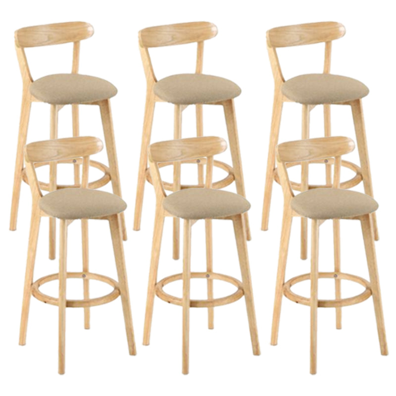Contemporary Wooden Counter Height Stools Cushion Bar Stool for Indoor