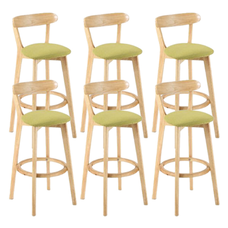 Contemporary Wooden Counter Height Stools Cushion Bar Stool for Indoor