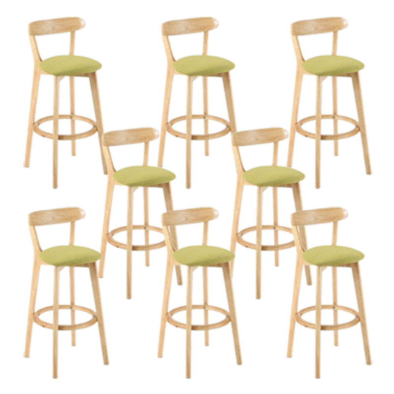 Contemporary Wooden Counter Height Stools Cushion Bar Stool for Indoor