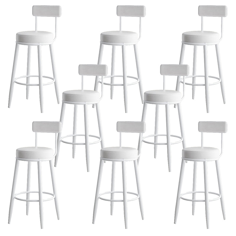 Faux Leather Armless Counter Stool Glam Style Low Back Bar Stool for Indoor