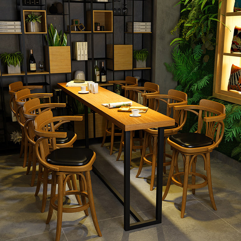 Industrial Wooden Counter Height Stools Bar Footrest Stool for Indoor