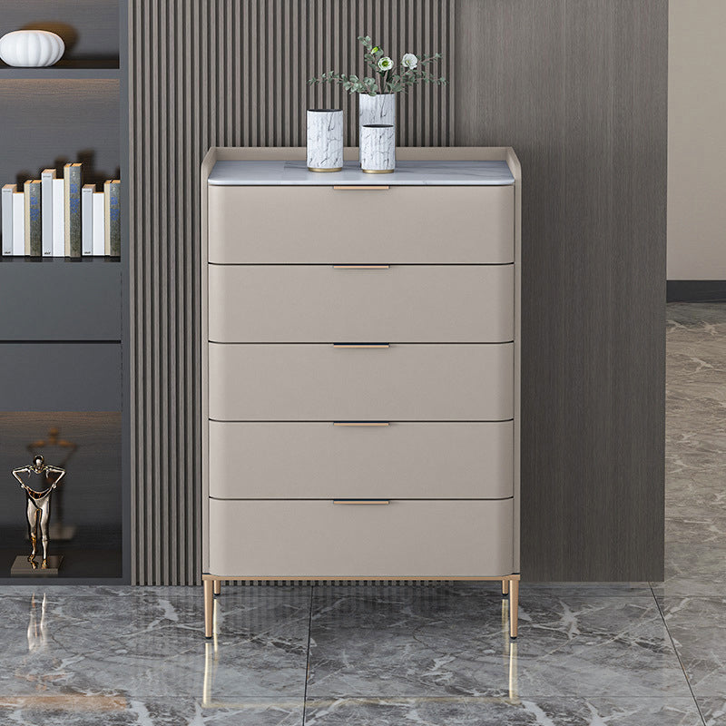 Contemporary 16"W Stone Chest Bedroom Storage Chest with Drawers