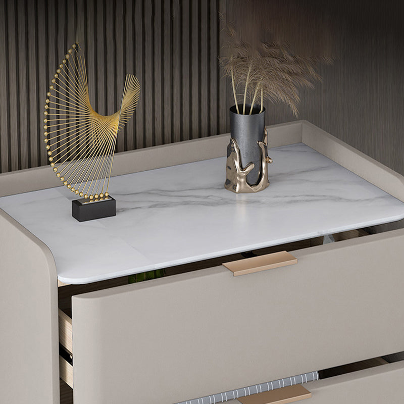 Contemporary 16"W Stone Chest Bedroom Storage Chest with Drawers