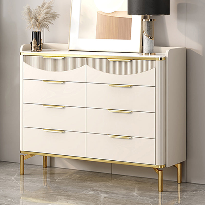 Glam Stone 16"Wide Storage Chest Bedroom Chest in White with Drawers