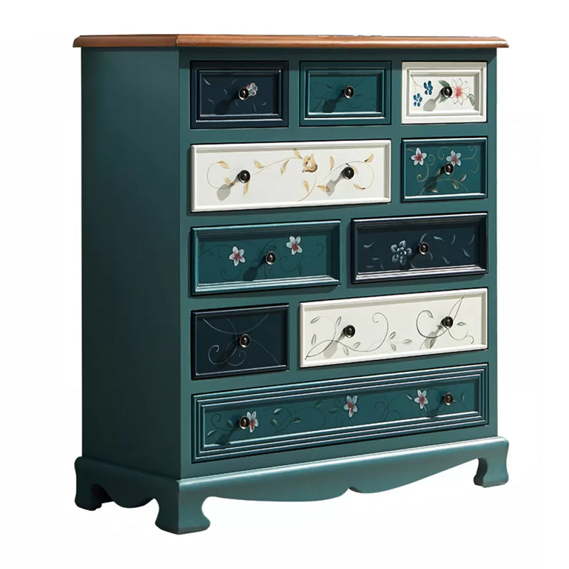 American Traditional Storage Chest Dresser Vertical Wooden Storage Chest with Drawers