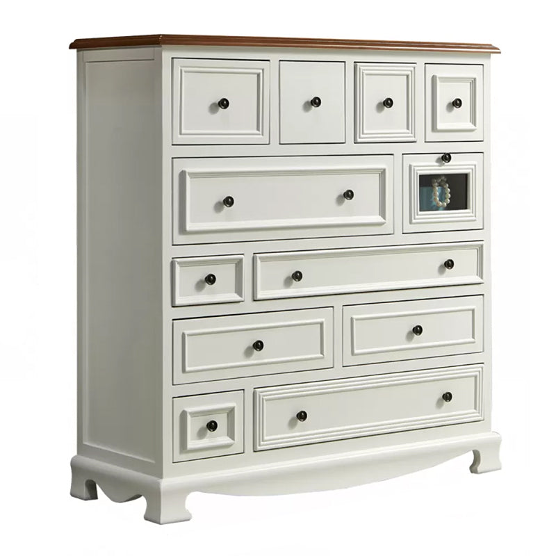 American Traditional Storage Chest Dresser Vertical Wooden Storage Chest with Drawers