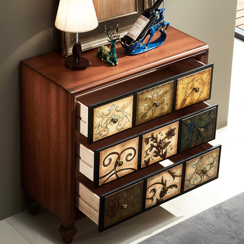 American Traditional Storage Chest Dresser Wooden Storage Chest with Drawers