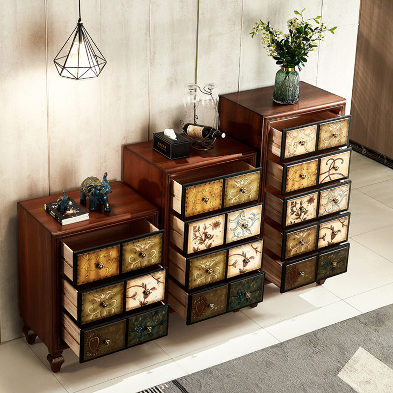 American Traditional Storage Chest Dresser Wooden Storage Chest with Drawers