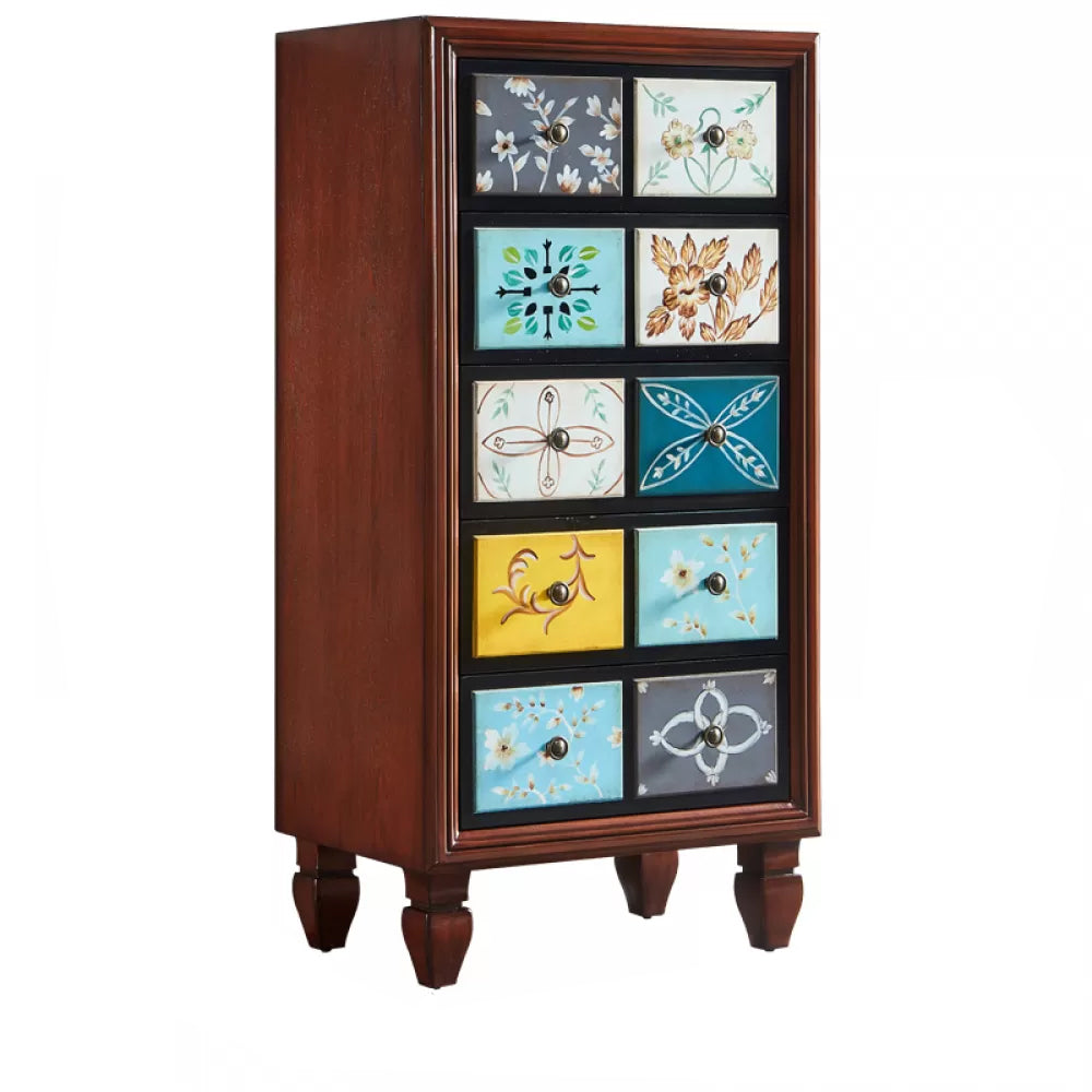 American Traditional Storage Chest Dresser Wooden Storage Chest with Drawers