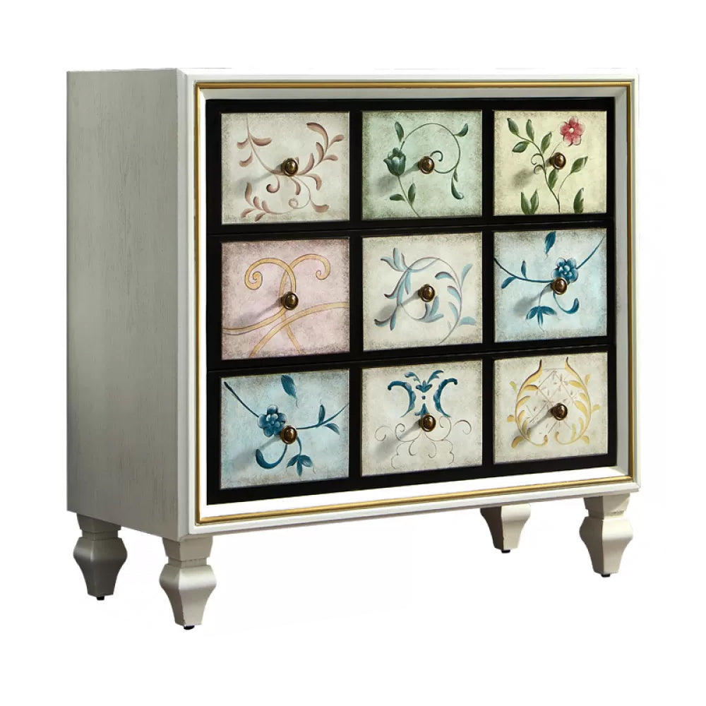 American Traditional Storage Chest Dresser Wooden Storage Chest with Drawers