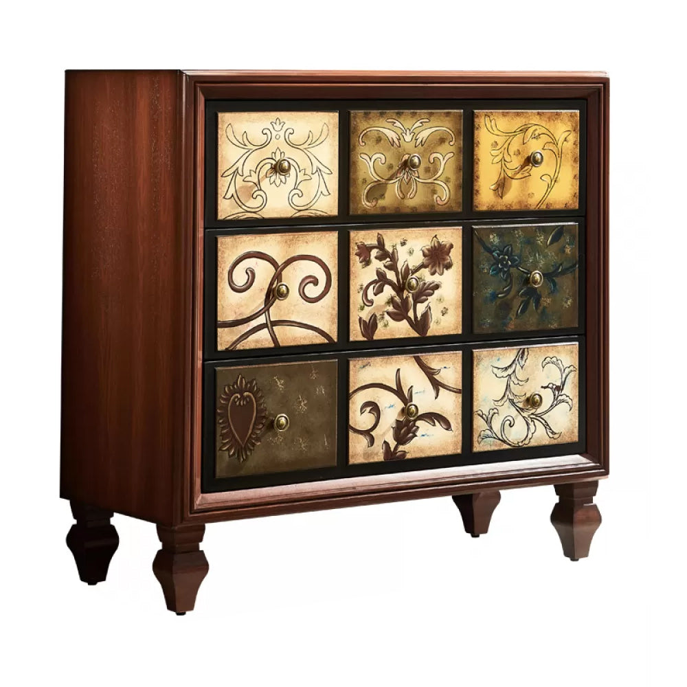 American Traditional Storage Chest Dresser Wooden Storage Chest with Drawers