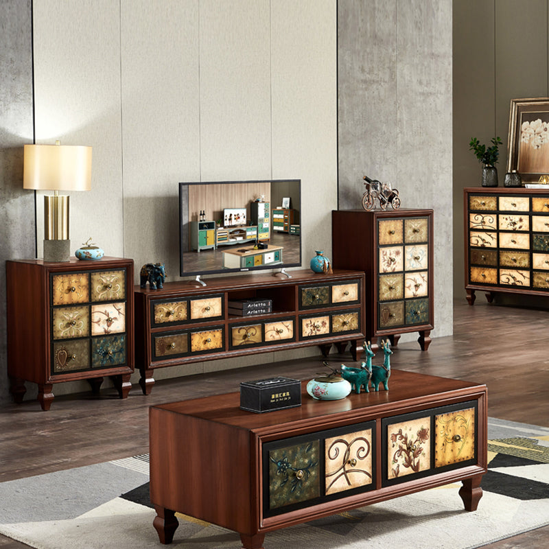 American Traditional Storage Chest Dresser Wooden Storage Chest with Drawers