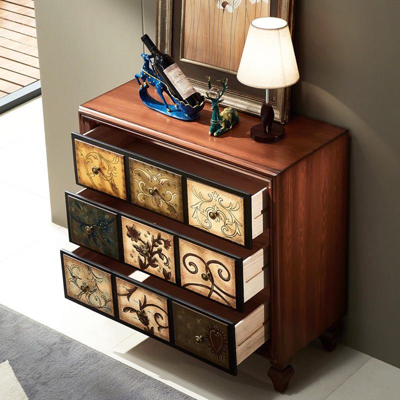 American Traditional Storage Chest Dresser Wooden Storage Chest with Drawers