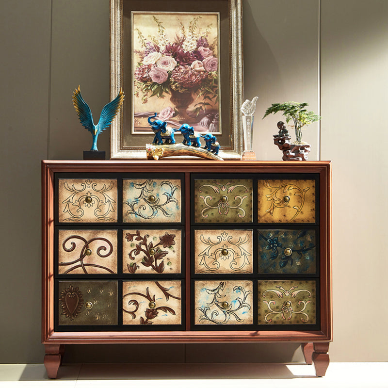 American Traditional Storage Chest Dresser Wooden Storage Chest with Drawers