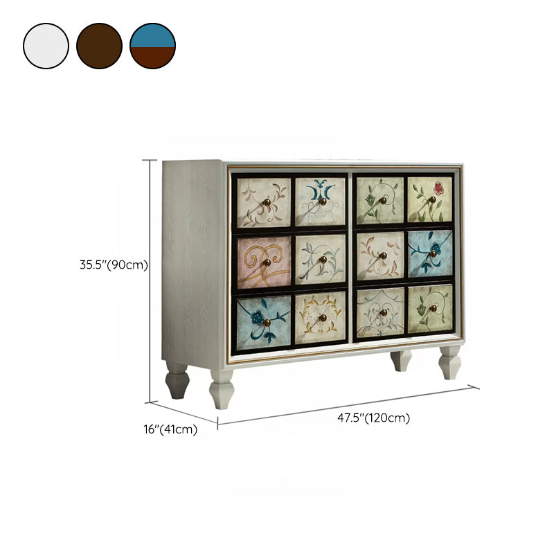 American Traditional Storage Chest Dresser Wooden Storage Chest with Drawers