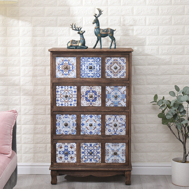 Nautical Bedroom Storage Chest Solid Wood Chest in Brown with Drawers