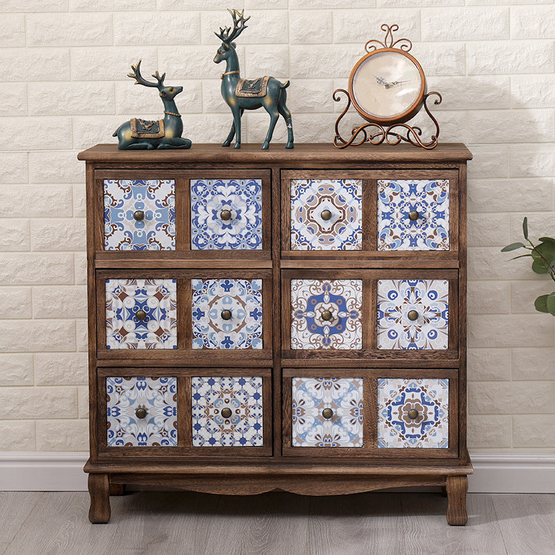 Nautical Bedroom Storage Chest Solid Wood Chest in Brown with Drawers