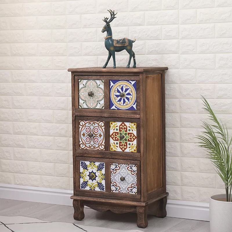 Nautical Bedroom Storage Chest Solid Wood Chest in Brown with Drawers