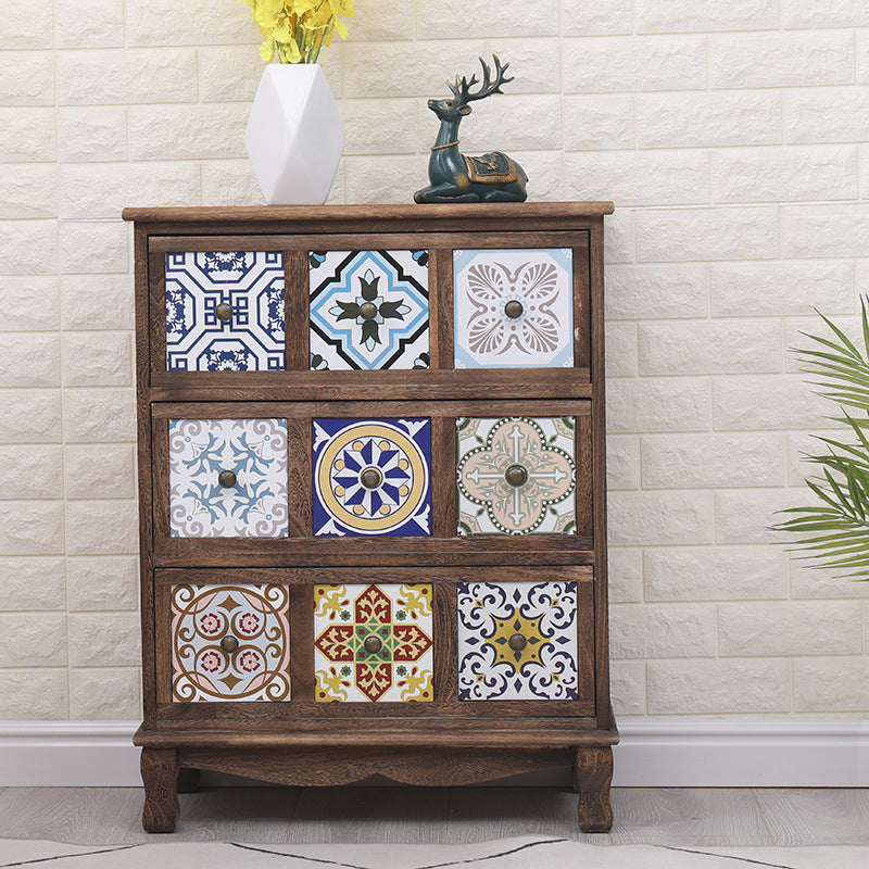 Nautical Bedroom Storage Chest Solid Wood Chest in Brown with Drawers