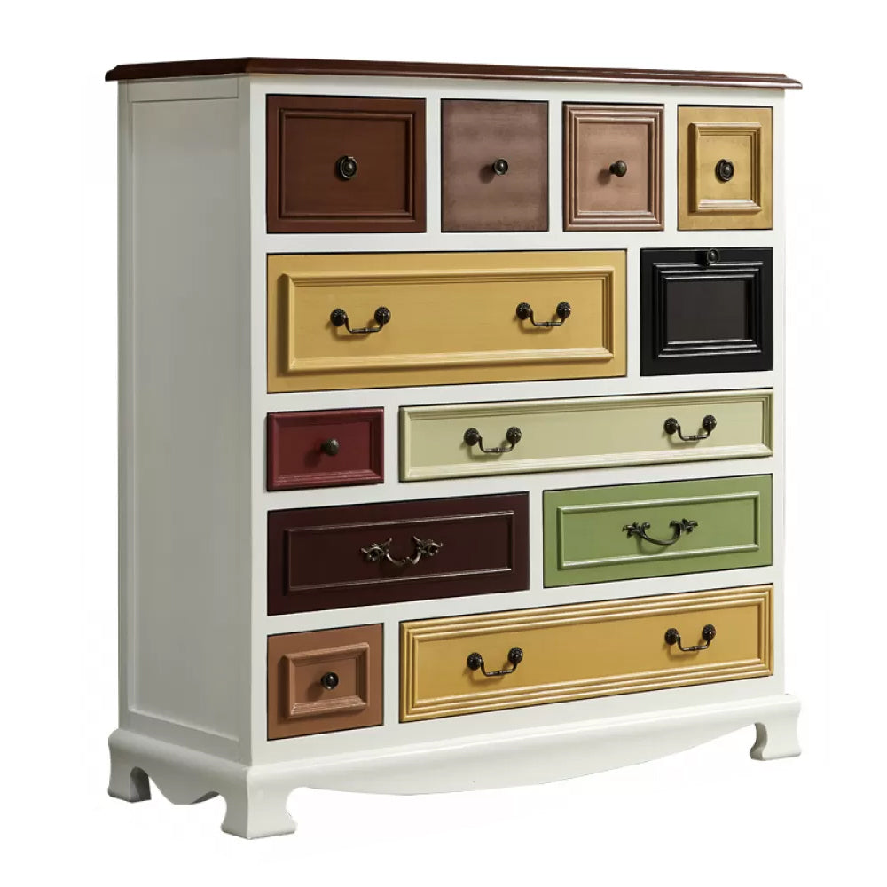 Nautical Storage Chest Dresser Solid Wood Dresser with 7/10/12 Drawers