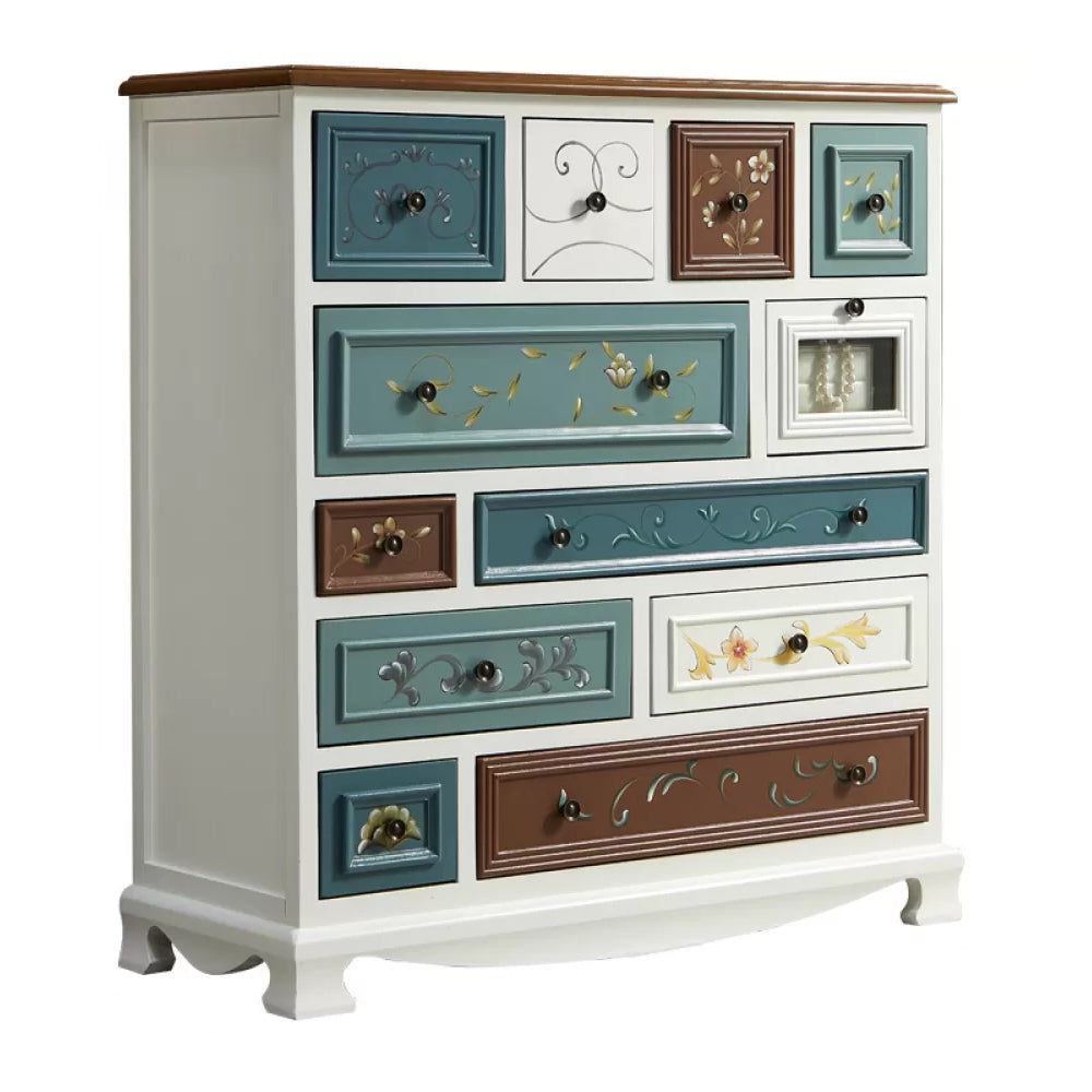 Nautical Storage Chest Dresser Solid Wood Dresser with 7/10/12 Drawers