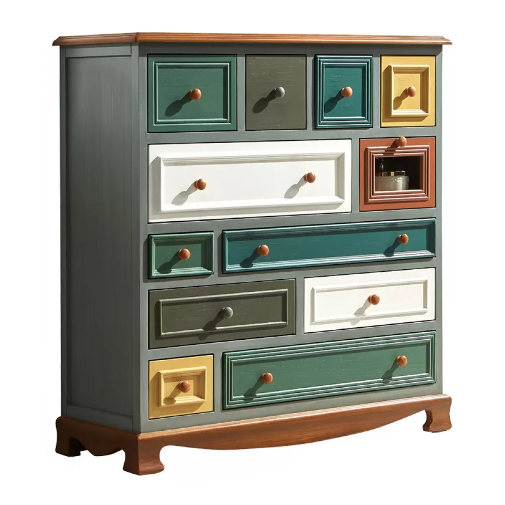 Nautical Storage Chest Dresser Solid Wood Dresser with 7/10/12 Drawers