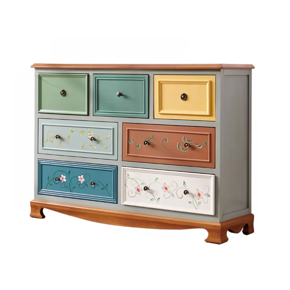 Nautical Storage Chest Dresser Solid Wood Dresser with 7/10/12 Drawers