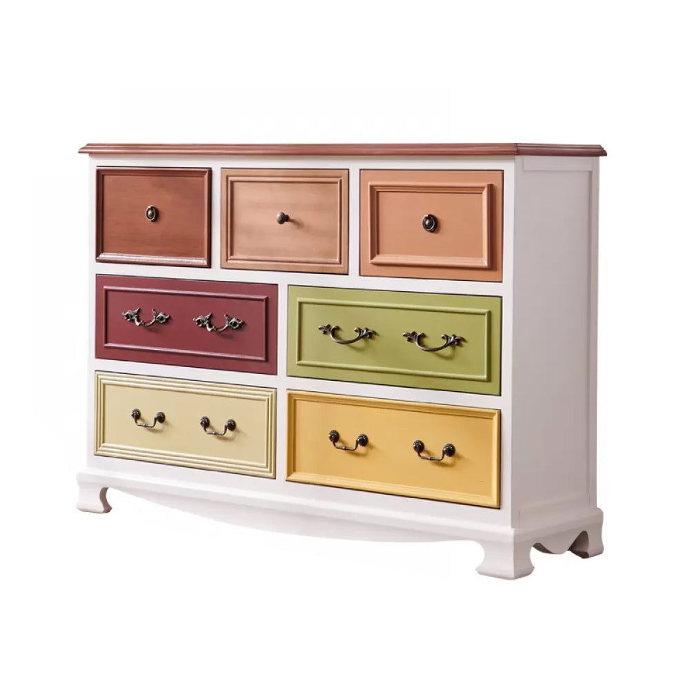 Nautical Storage Chest Dresser Solid Wood Dresser with 7/10/12 Drawers