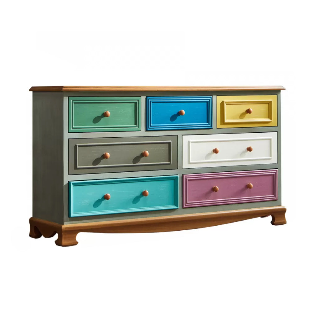 Nautical Storage Chest Dresser Solid Wood Dresser with 7/10/12 Drawers